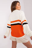 Elegant Striped Casual Sweater with Heart Neckline