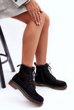 Eco-Suede Women's Zip Boots with Lacing and Flat Platform