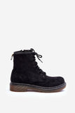Eco-Suede Women's Zip Boots with Lacing and Flat Platform