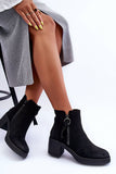 Chic Eco-Suede Heeled Boots with Side Zipper for Autumn Style