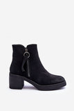 Chic Eco-Suede Heeled Boots with Side Zipper for Autumn Style