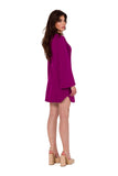 Elegant Teardrop Neckline Midi Dress with Decorative Trim