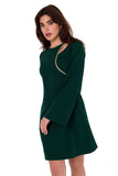 Elegant Teardrop Neckline Dress with Decorative Trim