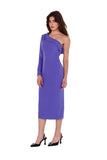One-Shoulder Pencil Dress with Plunging Neckline