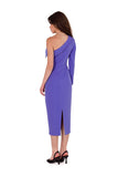 One-Shoulder Pencil Dress with Plunging Neckline