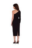 Elegant One-Shoulder Pencil Dress with Plunging Neckline
