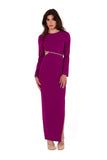 Elegant Asymmetrical Maxi Dress with Braided Ribbon Detail