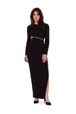 Elegant Asymmetrical Maxi Dress with Braided Detail
