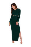 Asymmetrical Cutout Maxi Dress with Braided Ribbon Detail