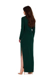 Asymmetrical Cutout Maxi Dress with Braided Ribbon Detail