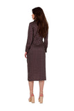 Elegant Satin Dress with Asymmetrical Skirt and Cuffs