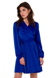 Elegant Satin Envelope Dress with Long Sleeves