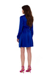 Elegant Satin Envelope Dress with Long Sleeves