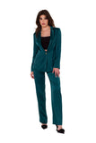 Elegant Satin Jacket with Decorative Button Closure
