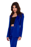 Elegant Satin Jacket with Decorative Button Closure