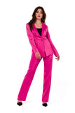 Elegant Satin Jacket with Decorative Button Closure