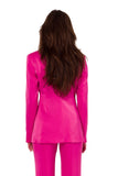 Elegant Satin Jacket with Decorative Button Closure