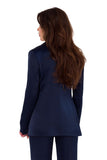 Elegant Satin Jacket with Decorative Button Closure