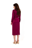 Elegant Satin Fabric Dress with Asymmetrical Skirt