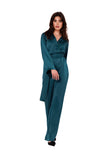 Elegant Satin One-Piece Jumpsuit with Tied Belt
