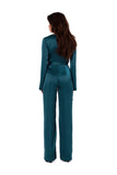 Elegant Satin One-Piece Jumpsuit with Tied Belt