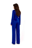 Elegant Satin One-Piece Jumpsuit with Tied Belt