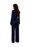 Elegant Satin One-Piece Jumpsuit with Tied Belt