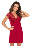 Chic Burgundy T-Shirt with Lace Detailing and Comfort Fit
