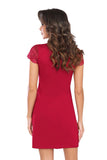Chic Burgundy T-Shirt with Lace Detailing and Comfort Fit