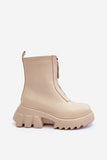 Eco-Friendly Fashion Boots with Front Zipper and Insulation