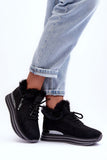 Eco-Suede Women's Platform Sports Shoes with Fur & Zipper