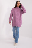 Oversized Turtleneck Sweater with Variegated Texture