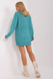 Oversized Turtleneck Sweater with Variegated Texture