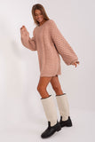 Oversized Long Sweater with Variegated Fabric Texture