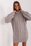 Oversized Long Sweater with Turtleneck and Variegated Texture