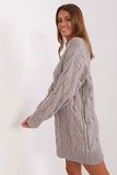 Oversized Long Sweater with Turtleneck and Variegated Texture