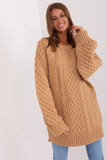 Oversized Long Sweater with Variegated Texture