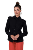 Elegant Long Sleeve Shirt with Adjustable Cuffs and Creases