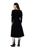Elegant Knit Dress with Batwing Sleeves and Pockets