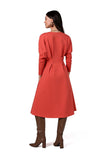 Elegant Knit Dress with Batwing Sleeves and Pockets