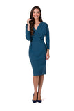 Elegant Sweatshirt Dress with Slit and Batwing Sleeves