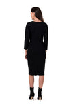 Chic Sweatshirt Dress with Elegant Slit & Batwing Sleeves