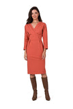 Elegant Sweatshirt Knit Dress with Slit and Batwing Sleeves