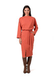 Elegant Midi Dress with Kimono Top and Customizable Fit