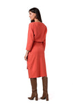 Elegant Midi Dress with Kimono Top and Customizable Fit