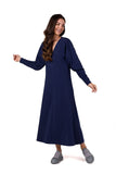 Stylish Knitted Maxi Dress with Long Sleeves and V-Neck