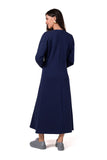Stylish Knitted Maxi Dress with Long Sleeves and V-Neck