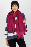 Chic Openwork Scarf with Pom-Poms - Perfect Winter Accessory