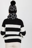 Cozy Winter Pom-Pom Cap with Stylish Wide Welt Design