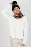 Cozy Winter Knit Cap with Pom-Pom and Stylish Wide Welt